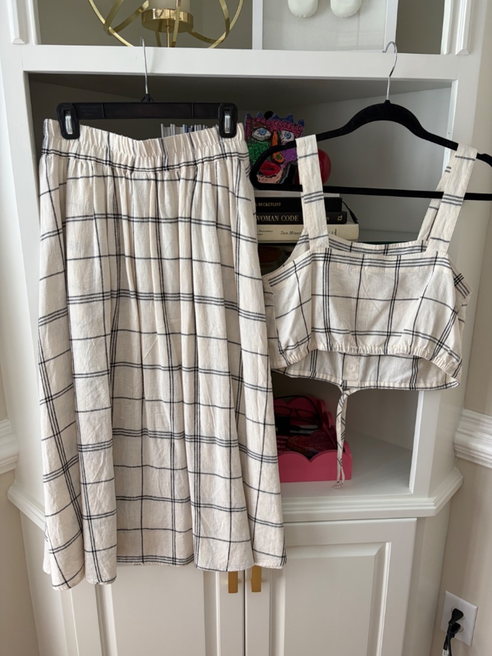 Linen check matching set - Picture 2 of 2
